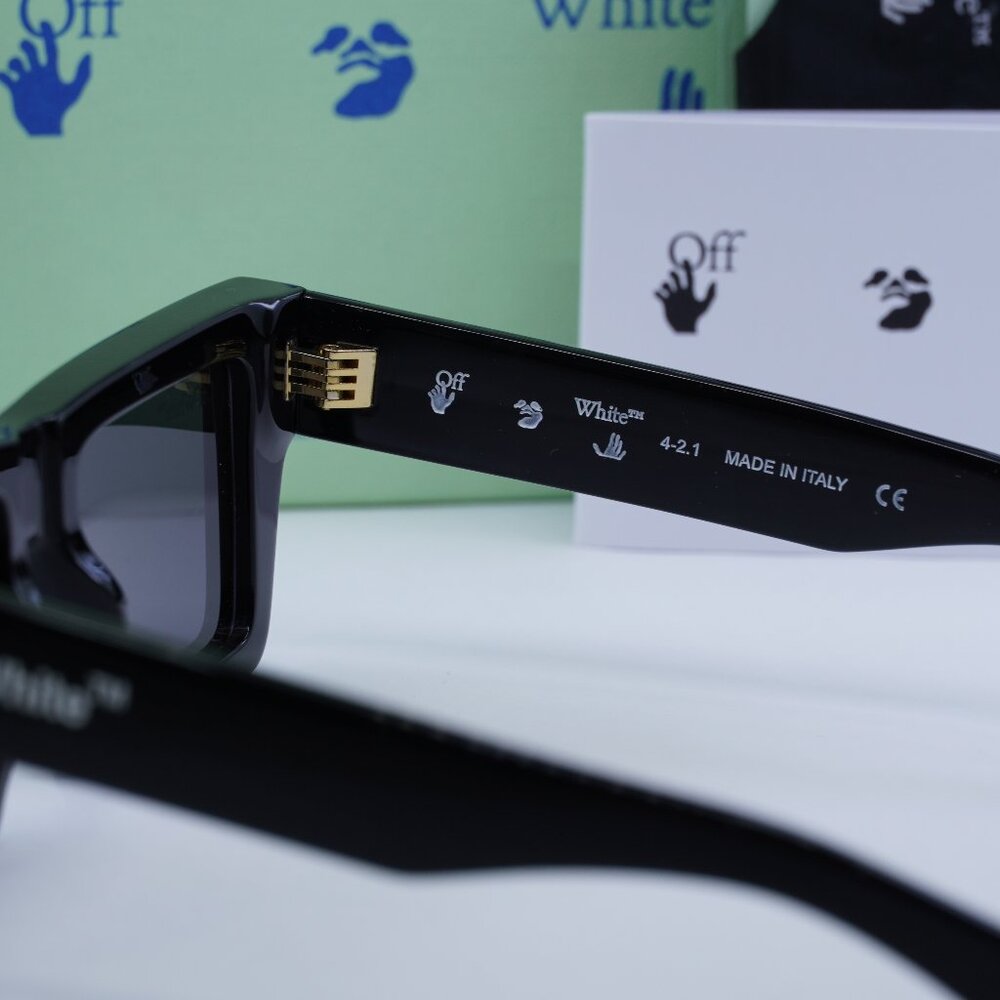 Final Price! Off-White OERI017 NASSAU 1007 Black Sunglasses - Picture 12 of 14